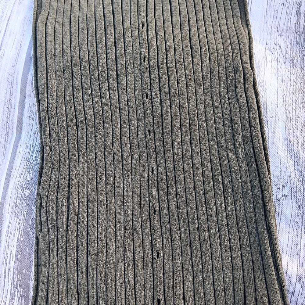 Helmut Lang Slash Ribbed-Knit Tank top Light Sage size SMALL - Picture 8 of 8